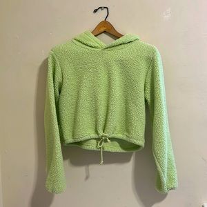 Wild Fable Cropped Fuzzy Sweatshirt - Lime Green
